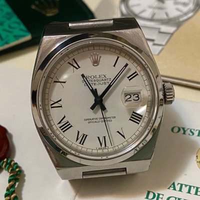 Rolex 17000 白面大羅馬面盤, 絕版石英錶,有盒單收藏品等級~1601.1803.1675.1680.5513