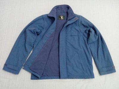 專櫃品牌SANTA BARBARA POLO&amp;RACOUET CLUB聖大保羅藍色保暖風衣夾克兩袖可拆當釣魚背心外套L號