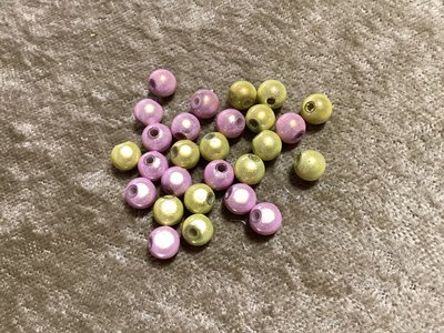 DIY 串珠 別針 髮飾 飾品 粉紅 黃色 彩光 炫光 反光珠 塑料 ABS 6mm $10/10顆