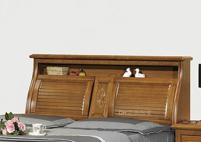 【DH】貨號A209-2商品名稱《索羅斯》5尺古典雕花樟木床頭箱(圖一)備6尺可選.可掀開置物台灣製可訂做主要地區免運費