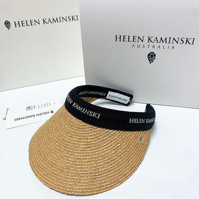 【現貨】日本代購Helen Kaminski防紫外線拉菲草帽遮陽防曬空頂帽女夏