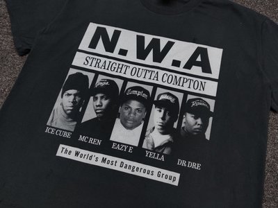 100％原廠 Vintage N.W.A Hiphop team distress printed t-shirt tee 短袖