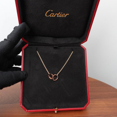 全新閒置品 Cartier/卡地亞 love系列雙環項鍊18