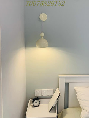 北歐奶油風臥室床頭壁燈中古網紅日式創意簡約現代客廳背景墻壁燈
