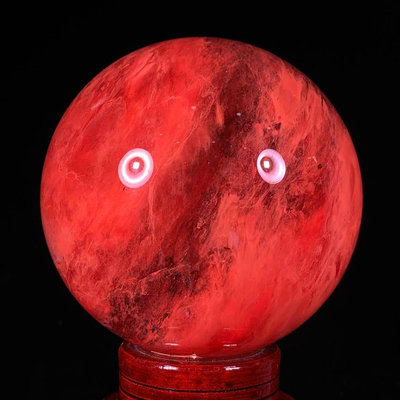 紅水晶球直徑12厘米 凈重量2.65公斤編號15040817【萬寶樓】古玩 收藏 古董