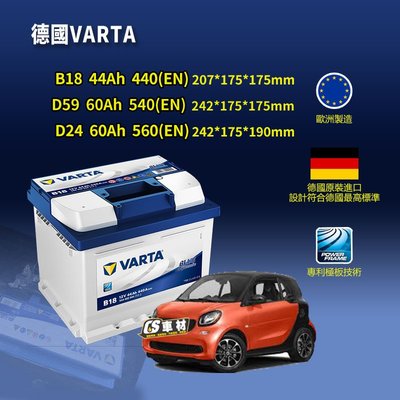CS車材 - VARTA 華達電池 SMART 司麥特 FORFOUR/FORTWO/ROABSTAR 非韓製 代客安裝