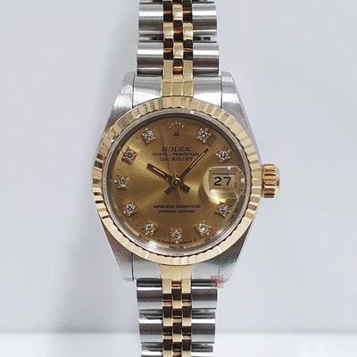 ROLEX 勞力士 69173 Datejust 蠔式女錶 金色十鑽面盤 錶徑26mm 自動上鍊 大眾當舖A1010