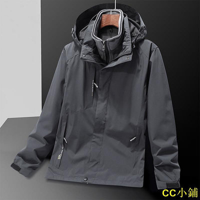 CC小鋪【M-7XL】大尺碼男女衝鋒外套三合一 可卸內膽 防風防水保暖外套 登山服 防水機能外套 防風外套 可拆帽連帽衝鋒衣