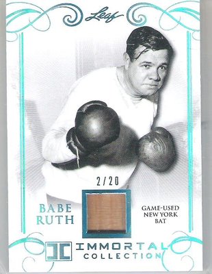 2017 LEAF IMMORTAL Babe Ruth GAME-USED BAT 限量20張 球棒卡 02/20