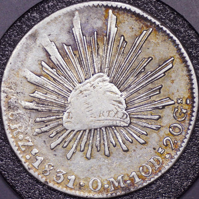 1831年墨西哥ZSOM版8瑞爾花邊鷹洋大銀幣