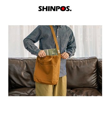 shinpos&Underline泰國制男女同款復古風多色手提單肩 斜挎帆布包-NIJIANG小妮醬