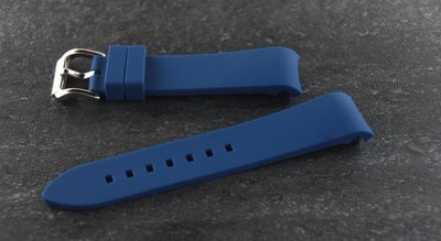 20mm or 22mm藍色彎頭 silicone strap 矽膠錶帶替代rolex seiko rubberB,