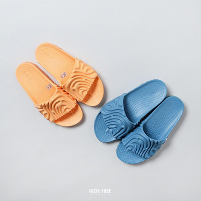 Salehe Bembury x Crocs Pollex 粉橘色 海洋藍 指紋拖鞋 【208685】