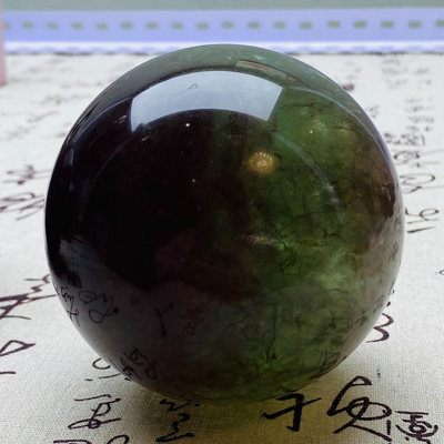 【二手】B373天然紫綠螢石水晶球擺件水晶原石打磨屬木客廳辦公家居 水晶 天然水晶 擺件【久藏館】-697