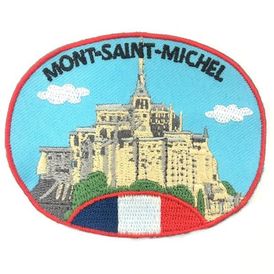 【A-ONE】法國 聖米歇爾山大教堂刺繡貼布 電繡貼 背膠補丁 外套電繡布章 貼布 布標NO.443