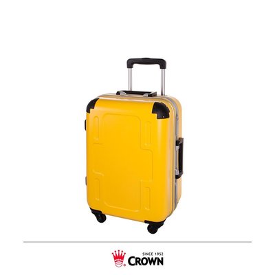 【Chu Mai】CROWN C-F2501 十字拉桿箱 行李箱 旅行箱 拉桿箱 旅遊用 -黃色(19.5吋)