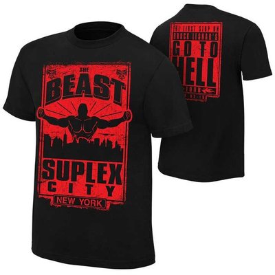 WWE摔角衣服 Brock Lesnar Go To Hell Tour NYC 去地獄之旅 紐約 黑色短袖T恤 買三免運