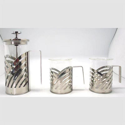 現貨 :法壓壺家用法式濾壓咖啡壺耐熱玻璃沖茶器不銹鋼手沖過濾杯打奶泡