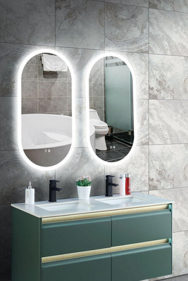 2021智能浴室用鏡子除霧鏡子LED發光浴鏡家用鏡