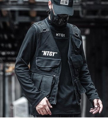 FINDSENSE X 男士馬甲男機能軍事風工裝多口袋戰術背心夾克