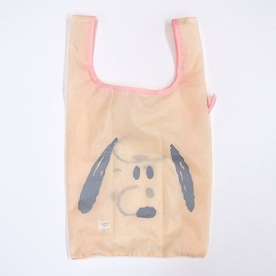 ˙ＴＯＭＡＴＯ生活雜鋪˙日本進口雜貨人氣SNOOPY美式史努比臉型掛鈎式輕量環保摺疊購物袋M(預購)