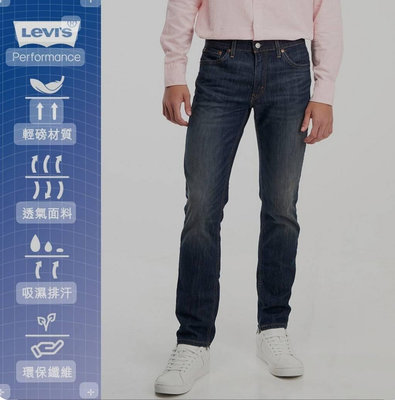 (客訂勿下標)門市正品Levis511 Skinny Cool Jean透氣涼排汗超彈性合身窄管牛仔褲36腰
