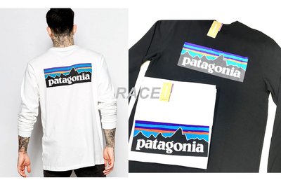 【RACE】PATAGONIA P-6 LOGO T-Shirt T恤 長袖 長T 薄長T恤 衛衣 山景 基本款 白 黑