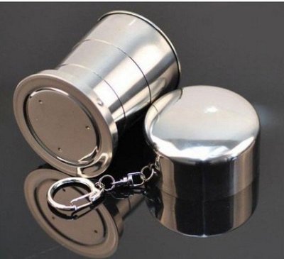 攜帶式不鏽鋼伸縮鋼杯 環保杯 附鑰匙圈