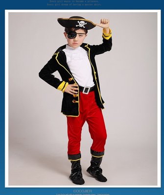 萬聖節兒童海盜服裝傑克船長表演服迪士尼cosplay裝扮派對演出服
