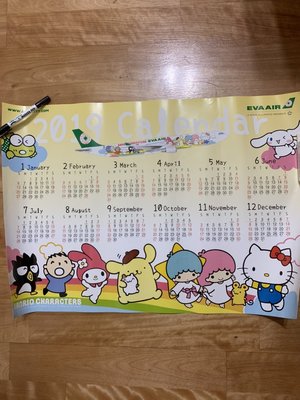 2019長榮航空 三麗鷗家族聯名 年曆