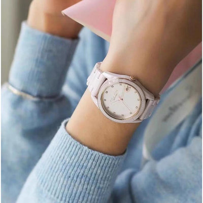 （老錶現）指定客人鏈接COA蔻家手錶 PRESTON系列經典大C黑色白色陶瓷石英錶 女生防水腕錶