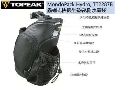 Topeak 自行車 蟲蛹式快拆坐墊袋,附水壺袋 TC2287B MondoPack Hydro