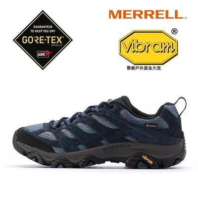 Merrell 登山鞋 Moab 3 GTX 男鞋 霧藍 灰 防水 越野 郊山 戶外 低筒 ML135533