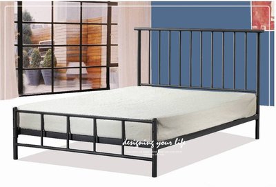 【設計私生活】克洛夫黑色5尺雙人鐵床、床台、床架(高雄市區免運費)112A