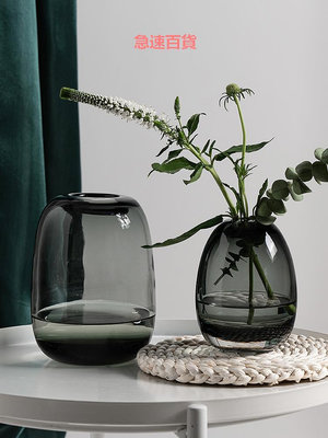 精品歐式厚重水晶玻璃花瓶輕奢琉璃現代簡約客廳插花裝飾擺件