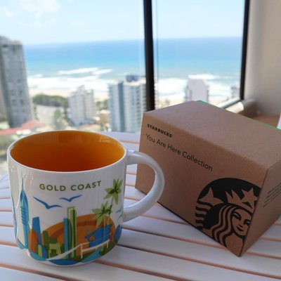 星巴克STARBUCKS澳洲黃金海岸Gold Coast衝浪者天堂限定城市馬克杯瓷杯水杯咖啡杯茶杯414ML