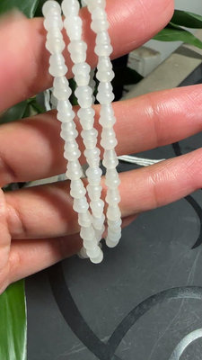 新疆和闐玉葫蘆手鍊 羊脂白玉葫蘆108珠 念珠 多圈手鍊