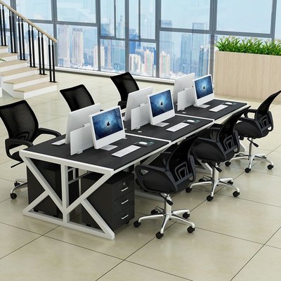職員辦公桌椅組合簡約4人員工電腦1米工位桌2/6人屏風桌辦公家具【規格不同價格不同】