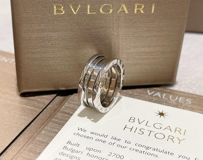 Bvlgari BZero1系列 18k玫瑰金三環彈簧戒指