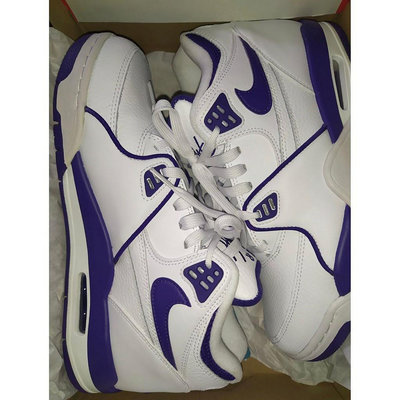 正品全新 Nike Air Flight 89 White Court Purple 白紫 籃球鞋 CN0050-101