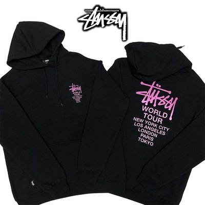 Cover Taiwan 官方直營 Stussy 嘻哈 滑板 情侶裝 帽T 長袖 寬鬆 漸層 黑色 粉紅色 (預購)