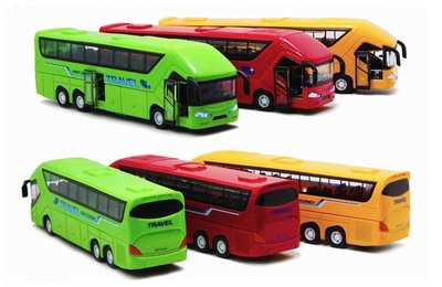 「車苑模型」HX  1:32  觀光旅游大巴 客運巴士 聲光 迴力