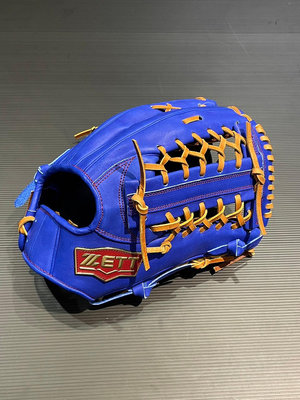 棒球世界全新ZETT36227系列硬式棒球專用外野網狀手套特價寶藍色(BPGT-36227)