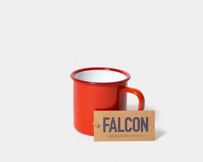 【英國 Falcon】郵箱紅色 琺瑯馬克杯 350ml 琺瑯杯 琺瑯水杯 咖啡杯 茶杯 平底杯 琺瑯漱口杯 刷牙杯