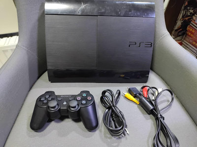 稀少良品 二手PS3 4007B型 遊戲主機 250G 木炭黑色 薄型滑蓋式 加原廠搖桿 AV電源線