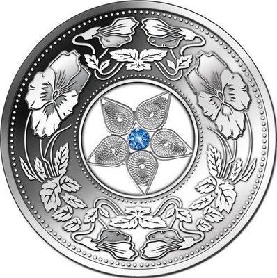 斐濟 紀念幣 2012 仿珠寶花絲邊紀念銀幣 原廠