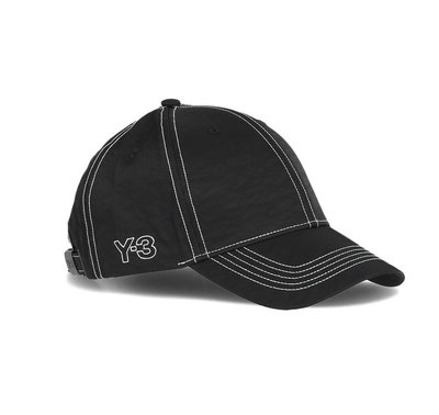 [全新真品代購-S/S23 新品!] Y-3 白色縫線LOGO 黑色 帽子 / 棒球帽 (Y3)