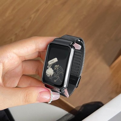 促銷打折 錶帶 替換錶帶 適用小米手環7Pro表帶智能創意小米手環7/6/5/4/3nfc版ins風金屬磁