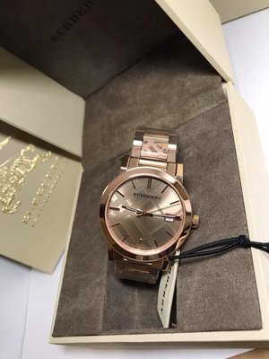 BURBERRY 玫瑰金色 不鏽鋼錶帶 女士手錶 BU9039