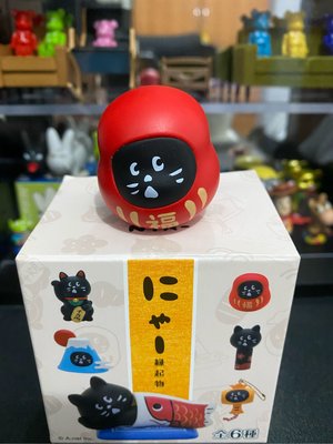 日本傳統 NYA 緣起物公仔 黑貓 單出售 不倒翁 開運達摩 限定盒玩